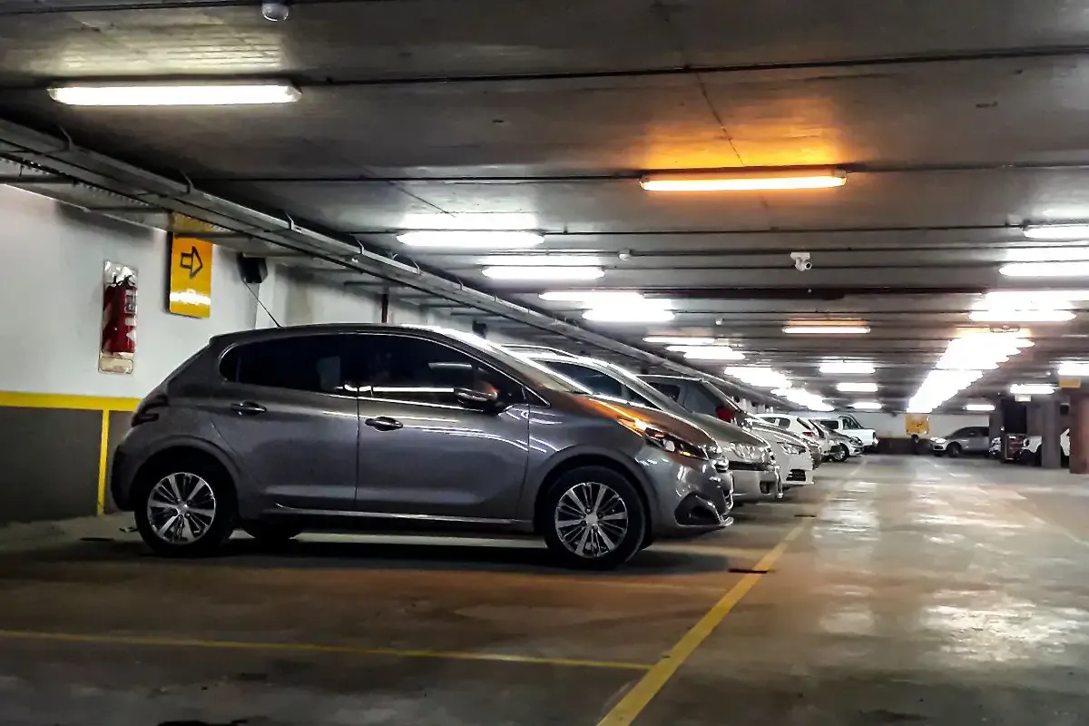 Geothermal boreholes under a building or underground car park