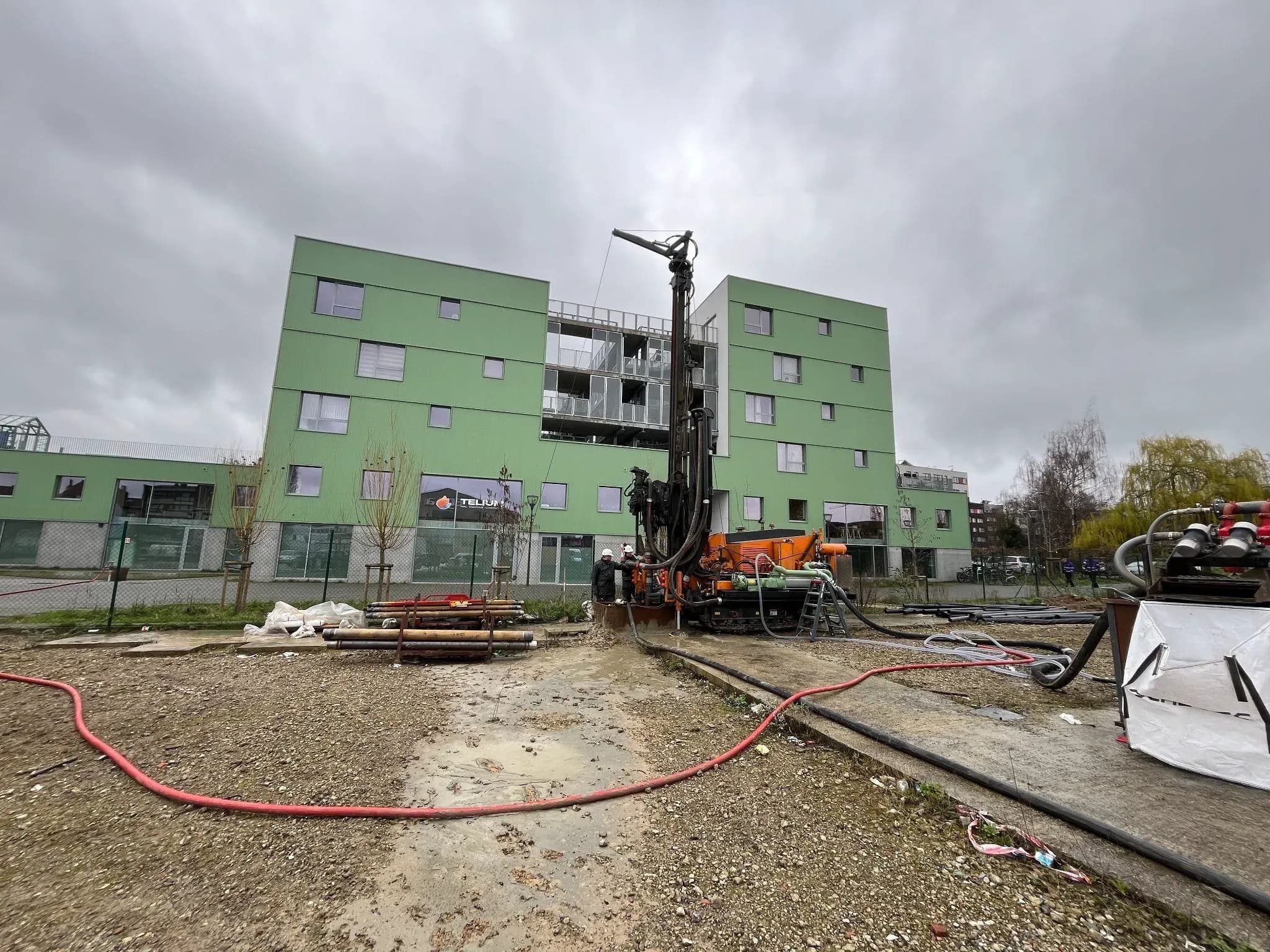 Geothermal drilling on the Novacity site in Belgium